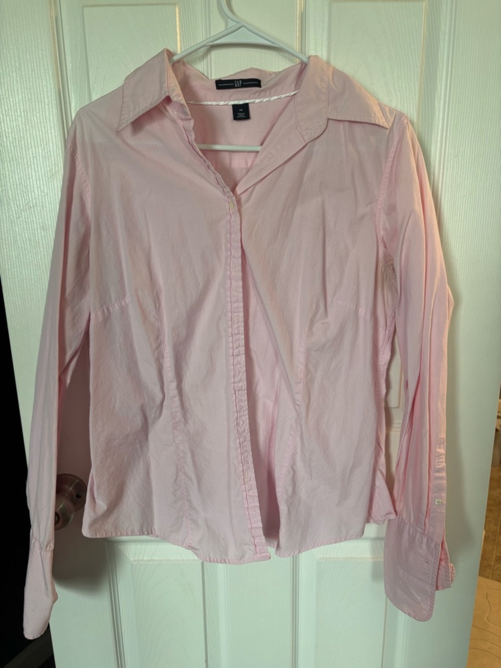 GAP Pale Pink Striped Collared Shirt